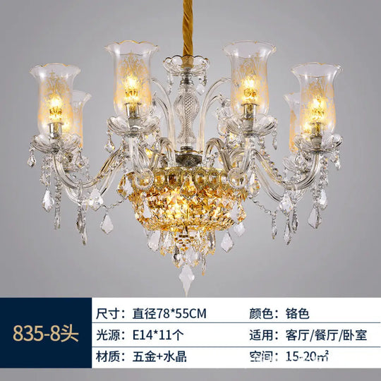 Valentina French European Crystal Branch Chandelier 8-head chandelier (diameter 78cm, height 55cm) Chandelier