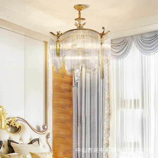 Valentina French Retro Copper Crystal Chandelier – European Dining Room Light Chandelier