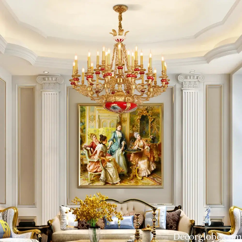 VALÉRIN European Baroque Copper &amp; Ceramic Chandelier Chandelier