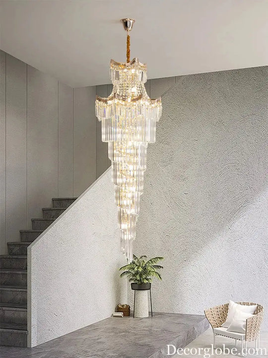 New Design Villa Living Room Crystal Chandelier - Grandeur for High Ceilings, Hotel Lobbies, and Staircase Illumination - DecorGlobe