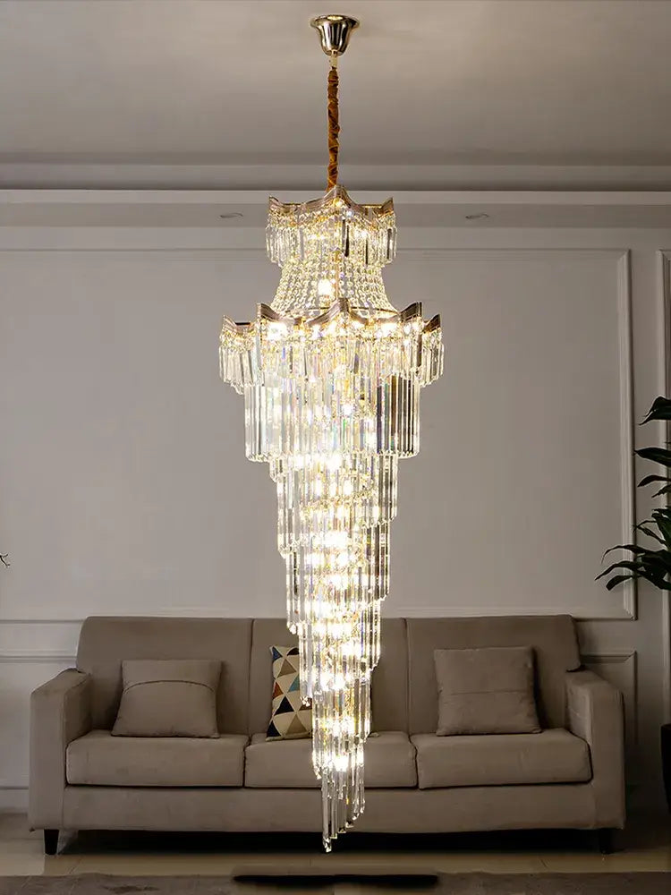 New Design Villa Living Room Crystal Chandelier - Grandeur for High Ceilings, Hotel Lobbies, and Staircase Illumination - DecorGlobe