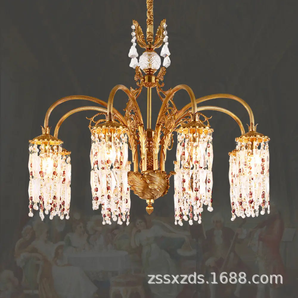 French style light luxury chandelier villa luxury atmosphere living room dining room bedroom lamp European retro